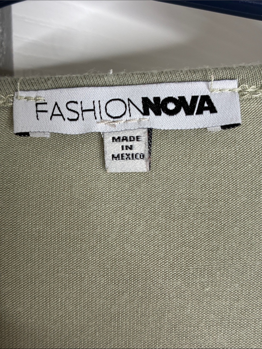 Fashion Nova Sage Green Twist Front Long Sleeve Crop Top - Picture 3 of 4